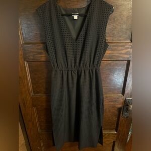 J. Crew Black Smocked Pleated Midi Sundress, Size 2